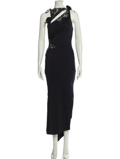 Pre-owned Coperni Mock Neck Long Dress In Black