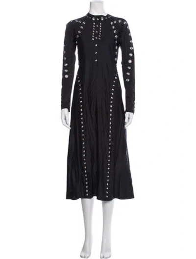 Pre-owned Coperni Mock Neck Long Dress In Blue