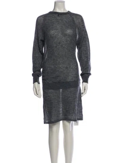 Pre-owned Coperni Mock Neck Mini Dress In Blue