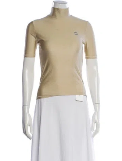 Pre-owned Coperni Mock Neck Short Sleeve Top In Yellow