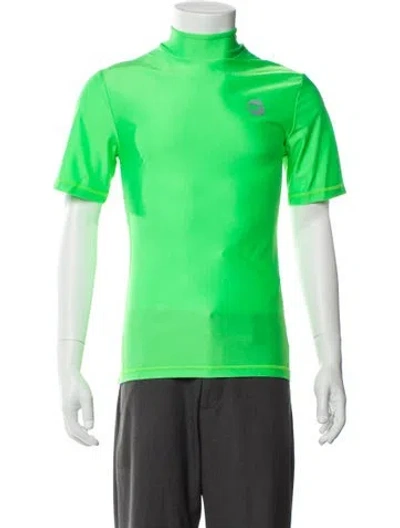 Pre-owned Coperni Mock Neck Short Sleeve T-shirt In Green