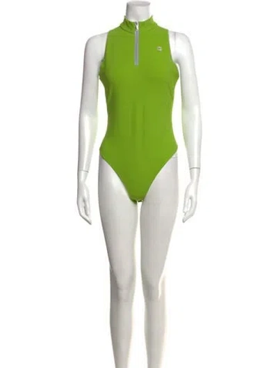 Pre-owned Coperni Mock Neck Sleeveless Bodysuit In Green