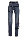 Coperni Multi-belt Five-pocket Jeans In Blue