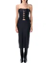 Coperni Black Multi Buckle Midi Dress In Multi
