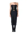 Coperni Black Multi Buckle Midi Dress In Black