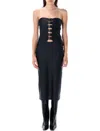 Coperni 'knot Gala' Midi Black Dress With Adjustable Knots In Black
