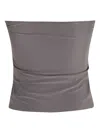 Coperni Multi-buckle Strapless Top In Blue