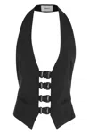 Coperni Women Multi Bukle Waistcoat Satin Vest In Black