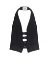 Coperni Multi Bukle Waistcoat Satin Vest In Black