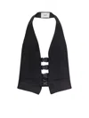 Coperni Women Multi Bukle Waistcoat Satin Vest In Black