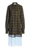 Coperni Multi Layer Shirt Cotton-silk Dress In Multi