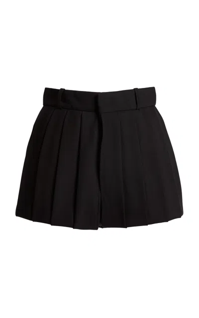 Coperni Multi Pleats Wool Shorts In Blue