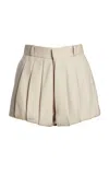 Coperni Multi Pleats Wool Shorts In Neutral