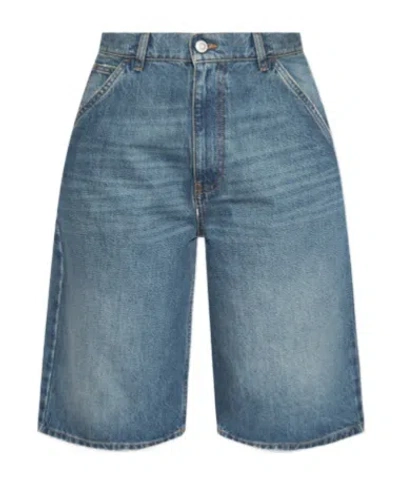 Coperni Belt-detailed Denim Mini Skirt In Medium Wash