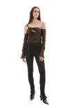 Coperni Multi-strap Stretch Jersey Bodysuit In Brown