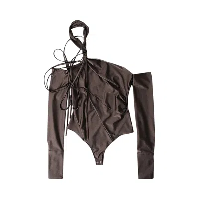 Pre-owned Coperni Multi Strap Bodysuit 'brown'