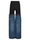Coperni Hybrid Denim & Jersey Flared Pants In Multicolor