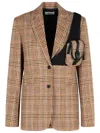 Coperni Multicolor Virgin Wool Blazer In Brown