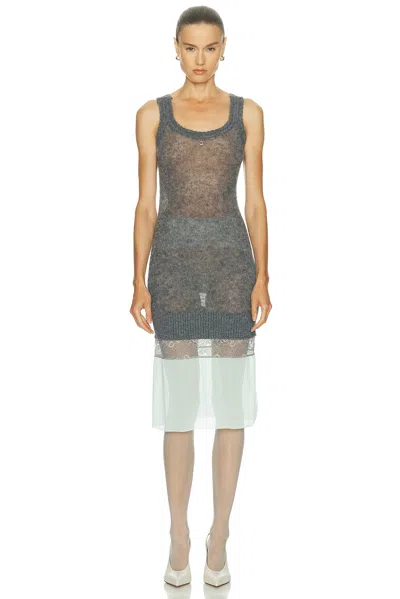 Coperni Multilayer Slip Dress In Blue