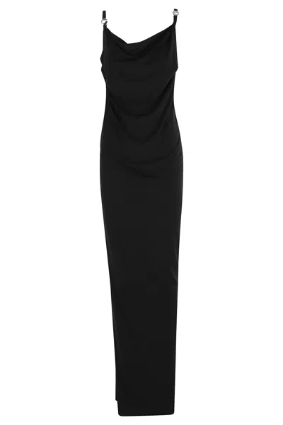 Coperni Knee Length Dress Cowl Neck In Black
