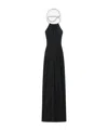 Coperni Suspended Triangle Backless Column Maxi Dress In Black