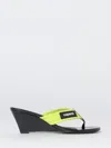 Coperni Logo-patch Wedge Sandals In Green
