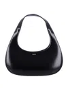 Coperni Crescent-shaped Calfskin Shoulder Bag With Embossed Logo In Black