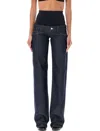 Coperni Women Blue Jeans With Stretch Waist In Denim Woman In Blue