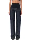Coperni Blue Jeans With Stretch Waist In Denim Woman In Navy Blue
