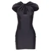 Coperni Nylon Jersey Shoulder Cut Out Mini Dress In Black