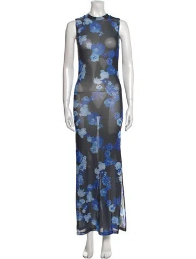 Pre-owned Coperni Nylon Long Dress In Blue