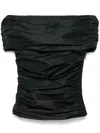 Coperni Off-shoulder Taffeta Top In 黑色