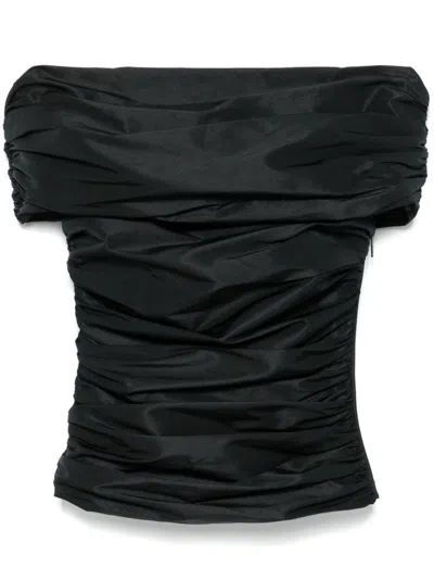 Coperni Off-shoulder Taffeta Top In Schwarz