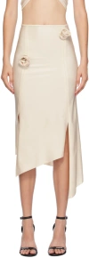 Coperni Off-white Flower Midi Skirt In Beige Macadamia