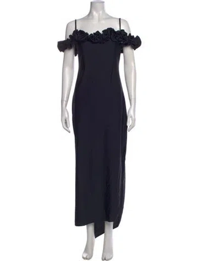 Pre-owned Coperni Off-the-shoulder Long Dress W/ Tags In Black