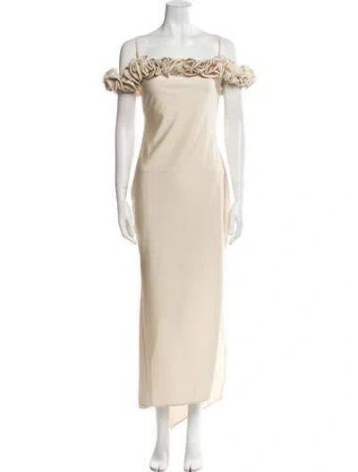 Pre-owned Coperni Off-the-shoulder Long Dress W/ Tags In Neutral