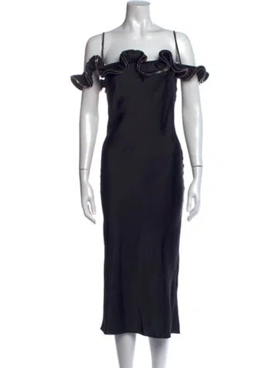 Pre-owned Coperni Off-the-shoulder Midi Length Dress W/ Tags In Black