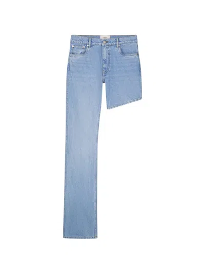 Coperni One-leg Boyfriend Asymmetric Jeans In Blue