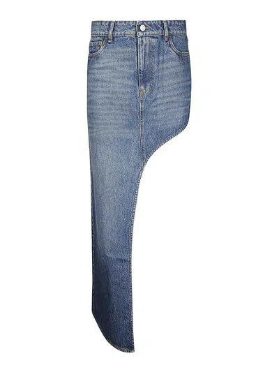 Coperni Single-legged Denim Skirt In Blue Vintage