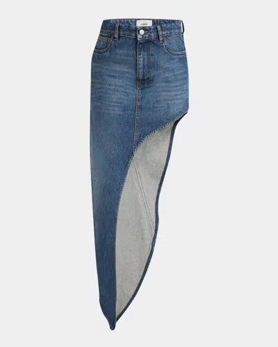 COPERNI ONE-LEG MAXI DENIM SKIRT