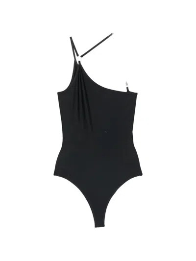 Coperni One Shoulder Swimsuit In Black