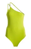 Coperni One-shoulder Swimsuit In Green