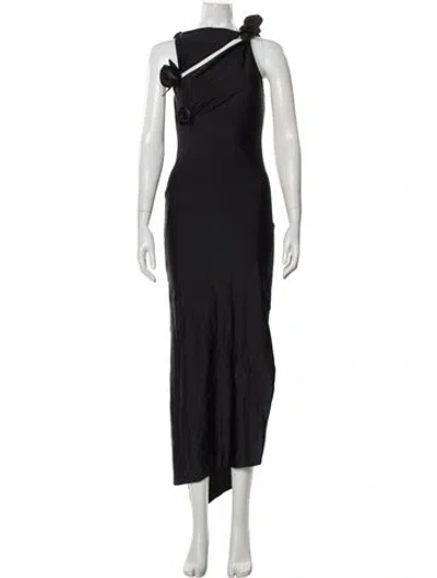 Pre-owned Coperni One-shoulder Long Dress In Black