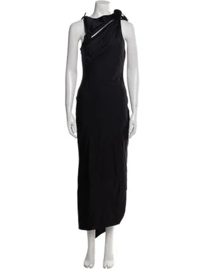 Pre-owned Coperni One-shoulder Long Dress In Black