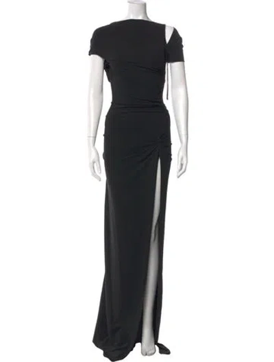 Pre-owned Coperni One-shoulder Long Dress In Black