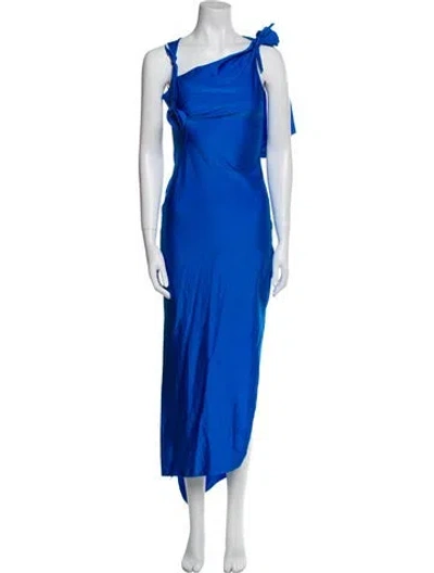 Pre-owned Coperni One-shoulder Long Dress In Blue