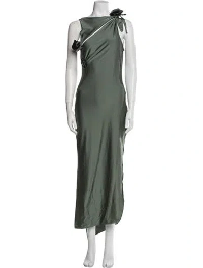 Pre-owned Coperni One-shoulder Long Dress In Green
