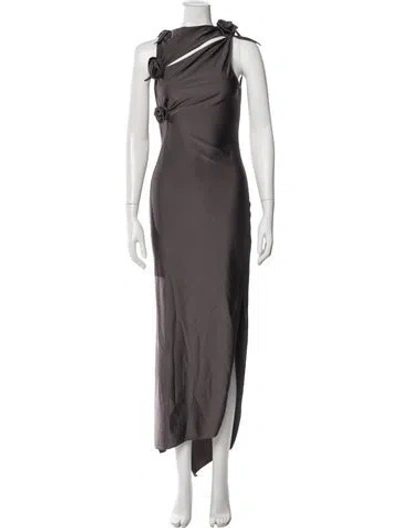 Pre-owned Coperni One-shoulder Long Dress In Grey