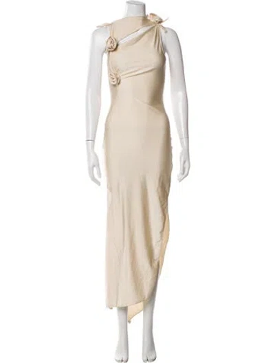 Pre-owned Coperni One-shoulder Long Dress In Neutral