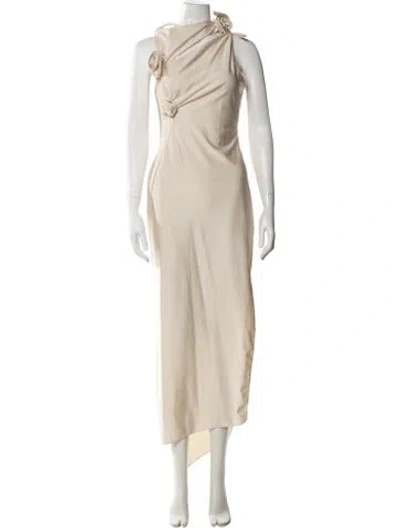 Pre-owned Coperni One-shoulder Long Dress In Neutral